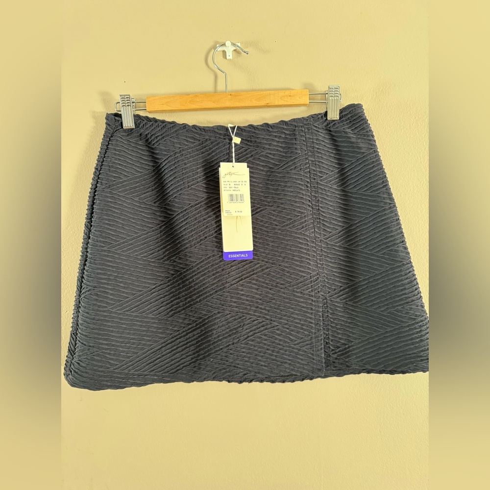 Black Textured Mini Skirt